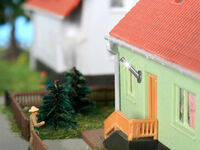 Viessmann H0 - 6016 - H0 Wandleuchte im Edelstahldesign, LED weiß