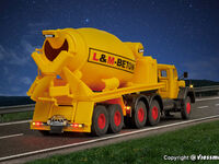 Viessmann H0 - 8013 - H0 MAGIRUS DEUTZ 3-achs Eckhauber mit Betonmischauflieger, Basis, Funktionsmodell - Artikelbild