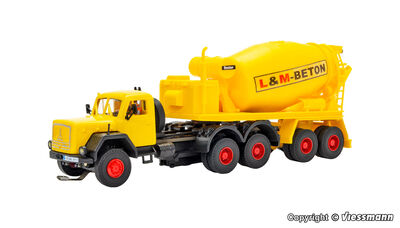 Viessmann H0 - 8013 - H0 MAGIRUS DEUTZ 3-achs Eckhauber mit Betonmischauflieger, Basis, Funktionsmodell - Artikelbild