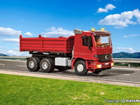 Viessmann H0 - 8001 - H0 CarMotion Basis Startset, MB ACTROS Muldenkipper mit Rundumleuchten, rot - Artikelbild