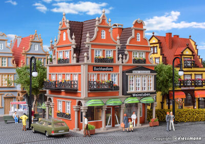 Vollmer H0 - 43842 - H0 Buchhandlung mit Inneneinrichtung und LED-Beleuchtung - Artikelbild