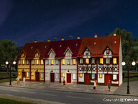 Vollmer H0 - 43843 - H0 Reihen-Doppelhaus, beige - Artikelbild