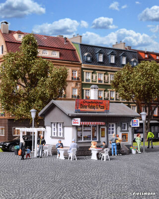 Vollmer H0 - 45151 - H0 Imbiss-Stand Döner und Pizza - Artikelbild