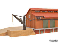 Vollmer H0 - 45701 - H0 Güterschuppen mit Seitenrampe und Ladekran - Artikelbild