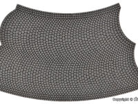 Vollmer H0 - 48245 - H0 Straßenplatte Kopfsteinpflaster aus Steinkunst, 45°-Kurve, Radius 12 cm