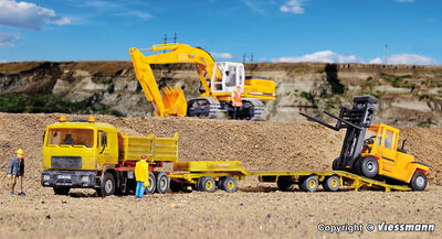 Kibri H0 - 14066 - H0 MAN Kipper mit Tieflader KIRCHHOFF - Artikelbild