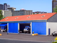 Kibri H0 - 38136 - H0 Garagen für 4 LKW