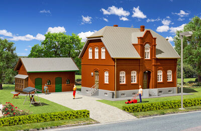 Kibri H0 - 38188 - H0 Siedlungshaus Oberhausen mit Nebengebäude - Artikelbild