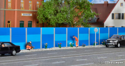 Kibri H0 - 38623 - H0 Schallschutzwand, blau - Artikelbild