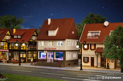 Vollmer H0 - 43870 - H0 Erotikshop mit Inneneinrichtung und LED-Beleuchtung - Artikelbild