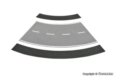 Vollmer H0 - 48239 - H0 Seitenstreifen Kopfsteinpflaster aus Steinkunst, 45°-Kurve, Radius 12 – 15 cm - Artikelbild