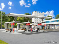 Kibri H0 - 39005 - H0 Erweiterungs-Set 2 moderne Bushaltestationen mit Segel inkl. LED-Beleuchtung - Artikelbild