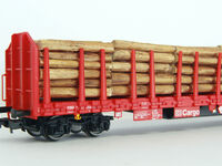 Piko H0 - 54339 - Stammholztransportwagen Roos-t642 mit Holzladung DB AG V - Artikelbild