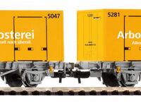 Piko H0 - 27748 - 2er Set Containertragwagen 2 x 20 WP Post-Container CH-AAE VI