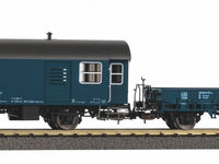 Piko H0 - 28334 - 2er Set Umbauwagen Werkstatt mit Flachwagen Ks DB IV