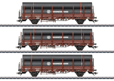 Märklin H0 - 46563 - Rungenwagen-Set 1 mit Stahlröhren-Beladung - Artikelbild