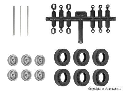 Viessmann H0 - 8438 - H0 Nachrüst-Set Gummireifen für kibri Anhänger und Auflieger, Einfachbereifung, Ø 10,4 mm - Artikelbild