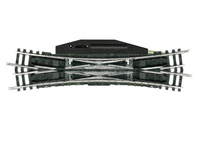 Trix - 14960 - Minitrix Elektromagnetische Doppel-Kreuzungsweiche - 15° Länge 129,8 mm - Artikelbild