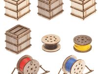 Faller H0 - 180617 - Transportkisten und Leitungsrollen - Artikelbild