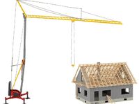 Faller H0 - 130658 - Haus im Bau mit Kran - Artikelbild