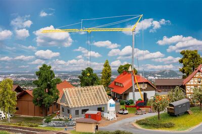 Faller H0 - 130658 - Haus im Bau mit Kran - Artikelbild