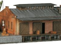 Faller N - 222180 - Güterhalle mit Ladekran - Artikelbild