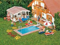 Faller H0 - 180542 - Swimming-Pool und Gartenhaus