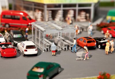 Faller H0 - 180606 - Moderner Einkaufswagen-Unterstand - Artikelbild